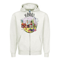 Oatmeal Heather wavves Zipper Hoodie - artisFamous