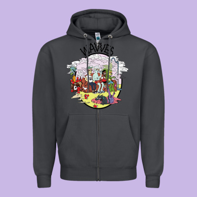 Wavves Zipper Hoodie Designed By Artisfamous