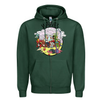 Sports Green wavves Zipper Hoodie - artisFamous