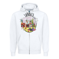 White wavves Zipper Hoodie - artisFamous