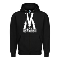 Black Van Morrison Music Zipper Hoodie - artisFamous