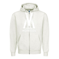 Oatmeal Heather Van Morrison Music Zipper Hoodie - artisFamous