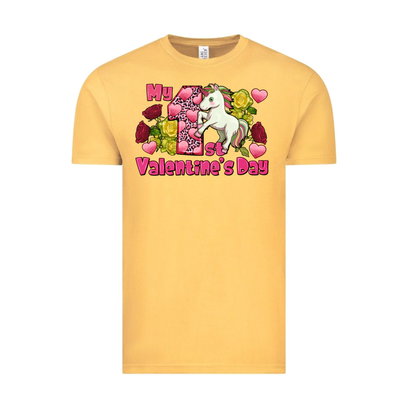 My First Valentine's Day Unicorn Vintage Tee by FaDigitalArtStudio | Teevron