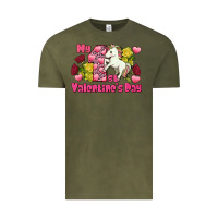 Vintage Olive My first valentine's day unicorn Vintage Tee - FaDigitalArtStudio