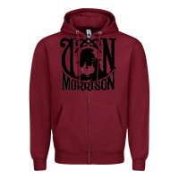 Burgundy Van Morrison Music Zipper Hoodie - artisFamous