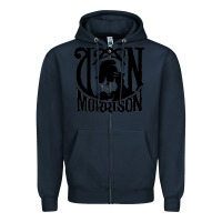 Navy Van Morrison Music Zipper Hoodie - artisFamous