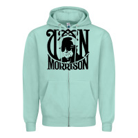 Seafoam Van Morrison Music Zipper Hoodie - artisFamous