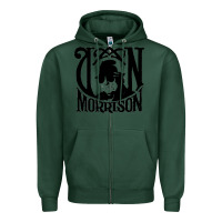 Sports Green Van Morrison Music Zipper Hoodie - artisFamous