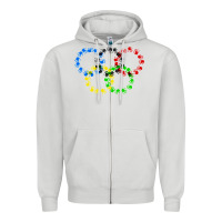 Dove Grey winter olympics Zipper Hoodie - artisFamous