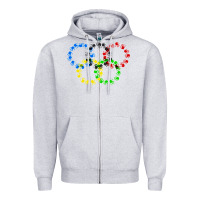 Heather Grey winter olympics Zipper Hoodie - artisFamous