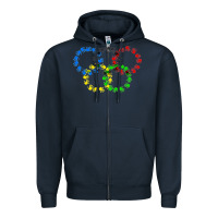Navy winter olympics Zipper Hoodie - artisFamous
