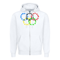 White winter olympics Zipper Hoodie - artisFamous