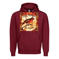 Burgundy Van Morrison Music Zipper Hoodie - artisFamous