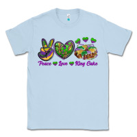 Dusty Blue peace love mardi gras king cake Classic Tee - RanaPortraitStore