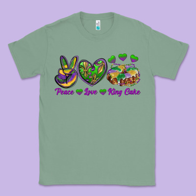 Peace Love Mardi Gras King Cake Classic Tee Designed By Ranaportraitstore