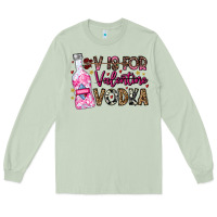 Matcha V is For Valentine Vodka Long Sleeve Tee - CowhideDigitalArt