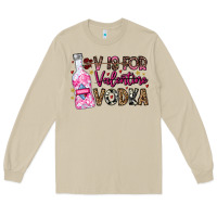 Mushroom V is For Valentine Vodka Long Sleeve Tee - CowhideDigitalArt