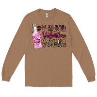 Toasted Coconut V is For Valentine Vodka Long Sleeve Tee - CowhideDigitalArt