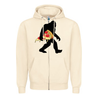 Sandshell bigfoot carrying pizza Zipper Hoodie - artisFamous
