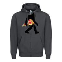 Smoke bigfoot carrying pizza Zipper Hoodie - artisFamous