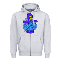 Heather Grey skeletor's cat premium scoop csic las Zipper Hoodie - artisFamous