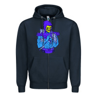 Navy skeletor's cat premium scoop csic las Zipper Hoodie - artisFamous