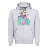 Heather Grey skeletor's cat premium scoop classic Zipper Hoodie - artisFamous