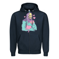 Navy skeletor's cat premium scoop classic Zipper Hoodie - artisFamous