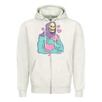 Oatmeal Heather skeletor's cat premium scoop classic Zipper Hoodie - artisFamous
