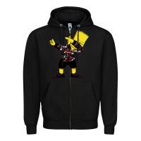 Black dabbing bart Zipper Hoodie - artisFamous