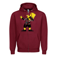 Burgundy dabbing bart Zipper Hoodie - artisFamous