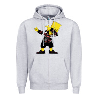 Heather Grey dabbing bart Zipper Hoodie - artisFamous