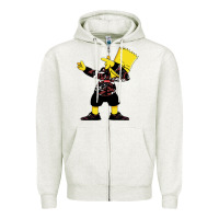 Oatmeal Heather dabbing bart Zipper Hoodie - artisFamous