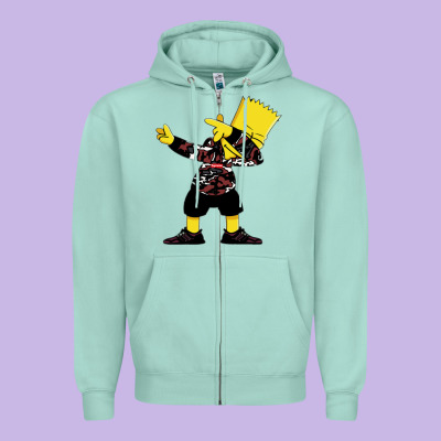 Dabbing Bart Zipper Hoodie Designed By Artisfamous
