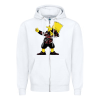 White dabbing bart Zipper Hoodie - artisFamous