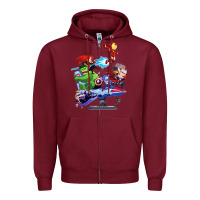 Burgundy superheroes Zipper Hoodie - artisFamous