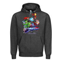 Charcoal Heather superheroes Zipper Hoodie - artisFamous
