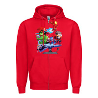 Red superheroes Zipper Hoodie - artisFamous