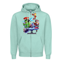 Seafoam superheroes Zipper Hoodie - artisFamous