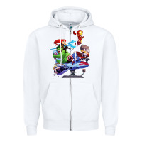 White superheroes Zipper Hoodie - artisFamous