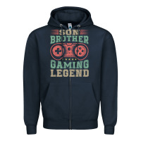 Navy SON BROTHER GAMING LEGEND Zipper Hoodie - artisFamous