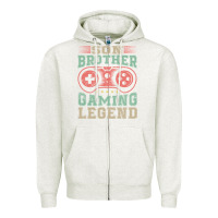 Oatmeal Heather SON BROTHER GAMING LEGEND Zipper Hoodie - artisFamous