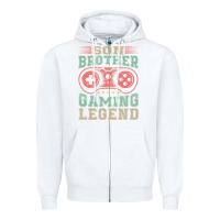 White SON BROTHER GAMING LEGEND Zipper Hoodie - artisFamous