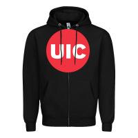 Black UIC College Zipper Hoodie - artisFamous