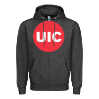 Charcoal Heather UIC College Zipper Hoodie - artisFamous