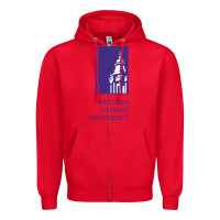 Red Western Illinois College Zipper Hoodie - artisFamous