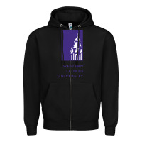 Black Western Illinois College Zipper Hoodie - artisFamous