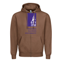Chestnut Western Illinois College Zipper Hoodie - artisFamous