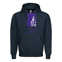 Navy Western Illinois College Zipper Hoodie - artisFamous