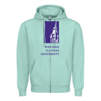 Seafoam Western Illinois College Zipper Hoodie - artisFamous